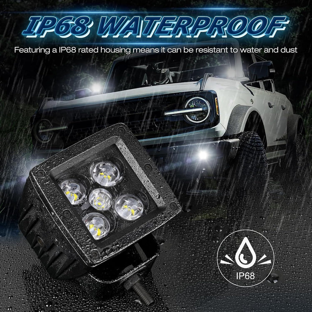 CREE LED Cubes, Niwaker 2Pcs 100W 3 Inch LED Pods Spot LED Work Light Off Roa...