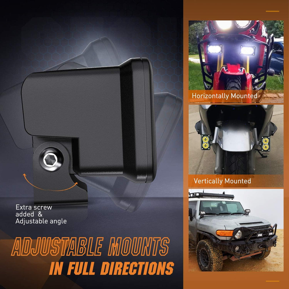 Nilight Pro Series 2PCS 3 Inch Motorcycle LED Pod Auxiliary Spotlight