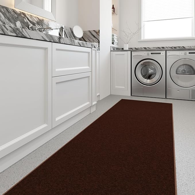Ottomanson Hallway Runner Rug 2'7" x 9'10" Non Slip Solid A...