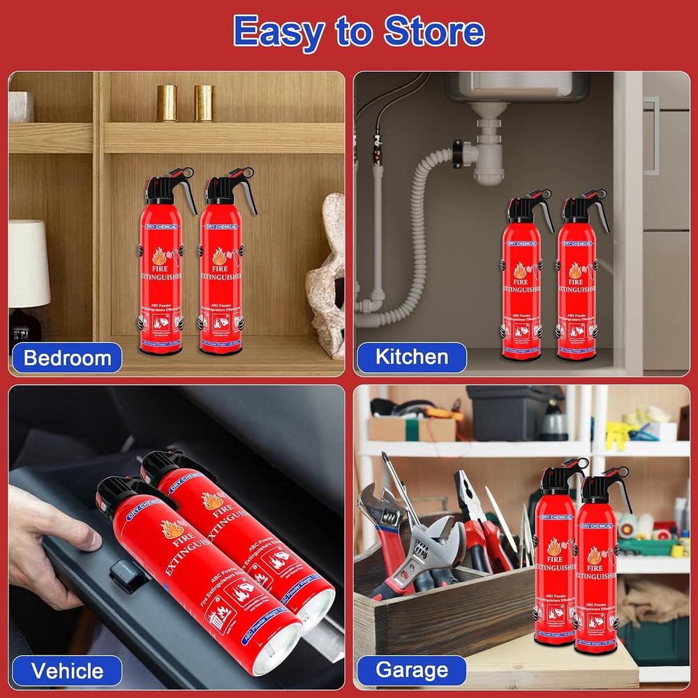 2 Pack ABC Dry Chemical Fire Extinguishers with Mount
