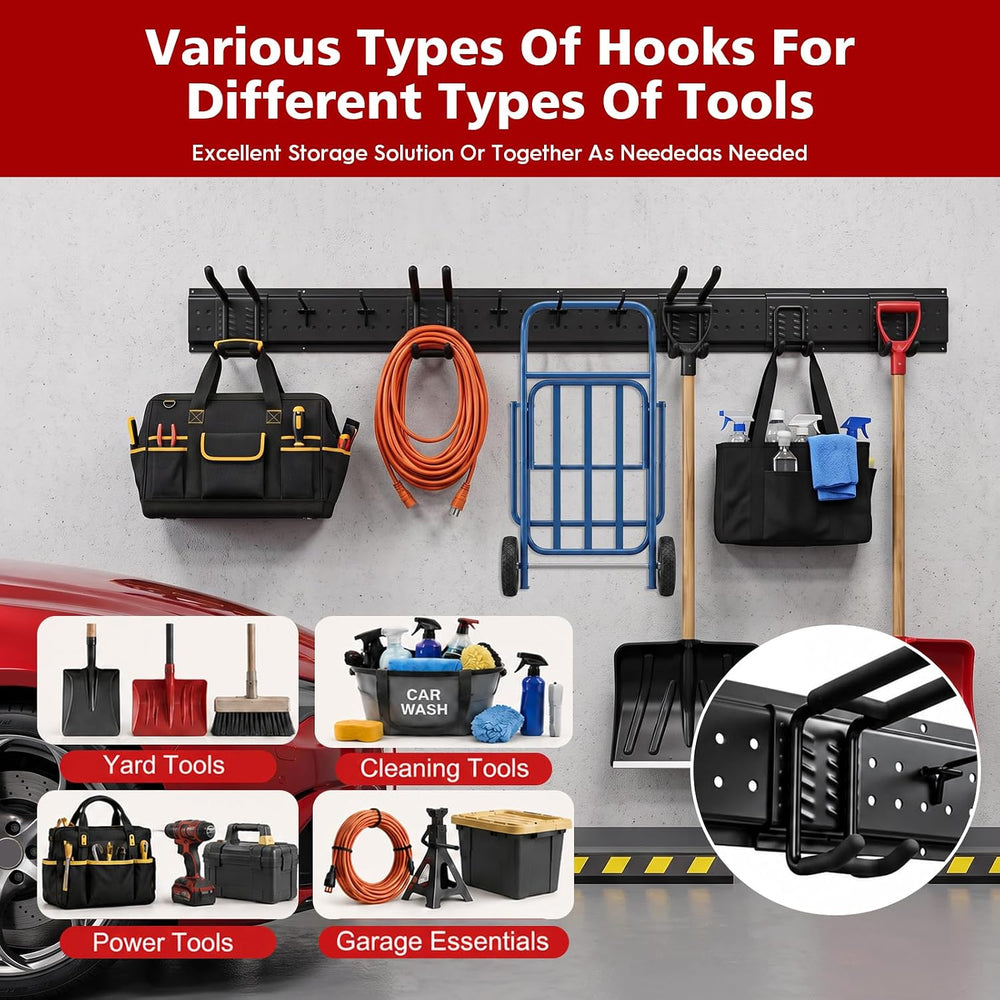 49.5"Garage Tool Organizer Wall Mount - 400 lbs Garden Tool Holder