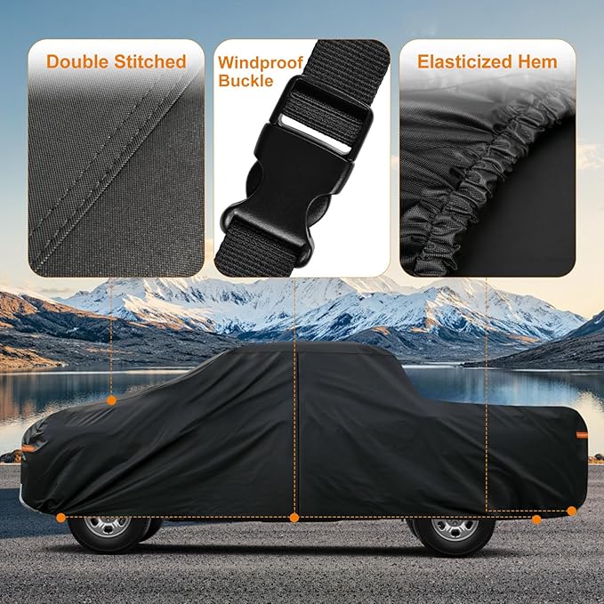 Kayme Truck Cover Custom Fit Dodge Ram 1500 Quad Cab Short Bed. Full Exterior