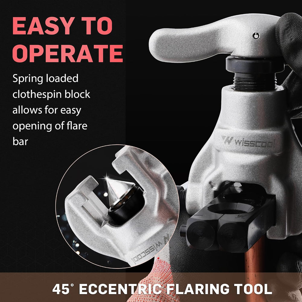 Wisscool HVAC Mini Split Flaring Tool Kit, 3/16"-3/4", 7 Sizes