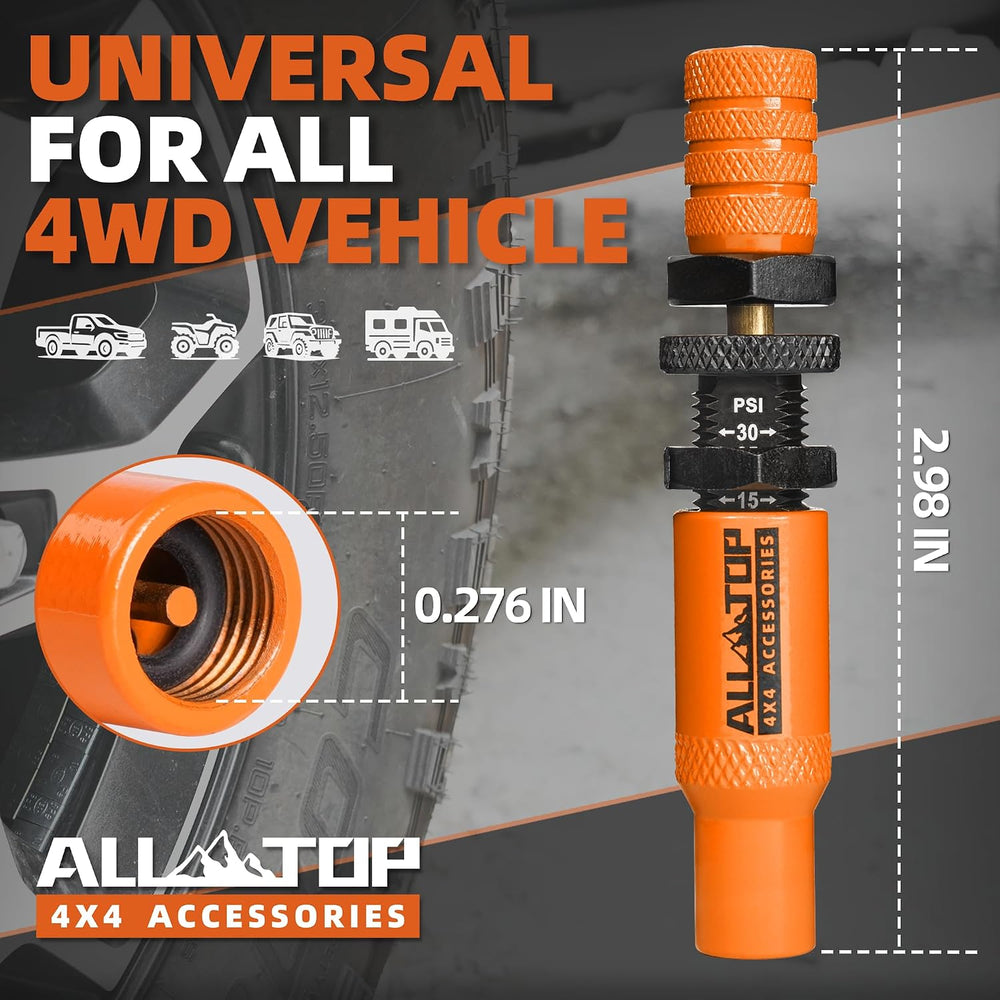 ALL-TOP Adjustable Auto-Stop Tire Deflator Valve Kit (10-30PSI) 4 PCS Tyre Ai...
