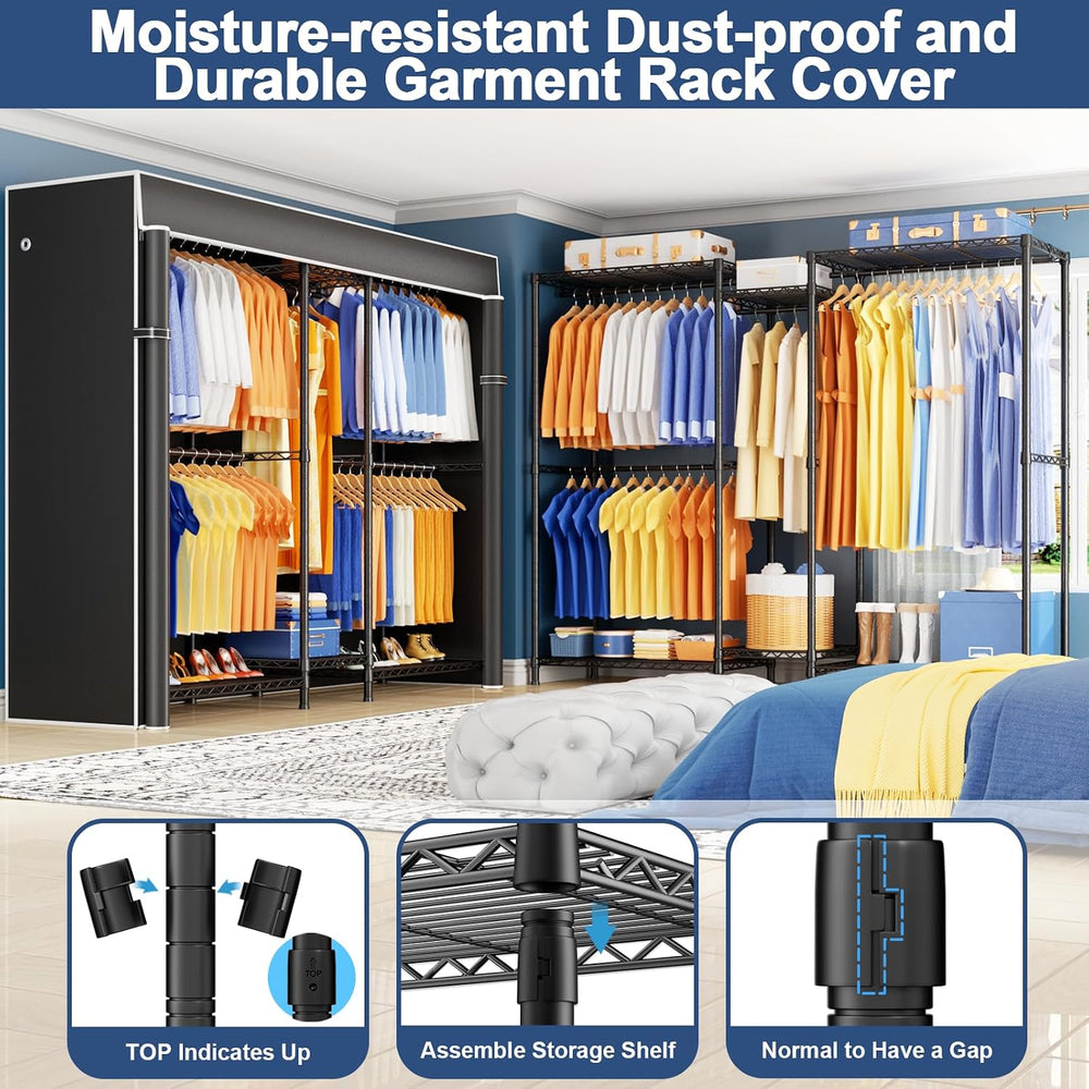 Ulif E12C Pro Heavy Duty Closet Organizer System，Freestanding Clothing Rack, ...