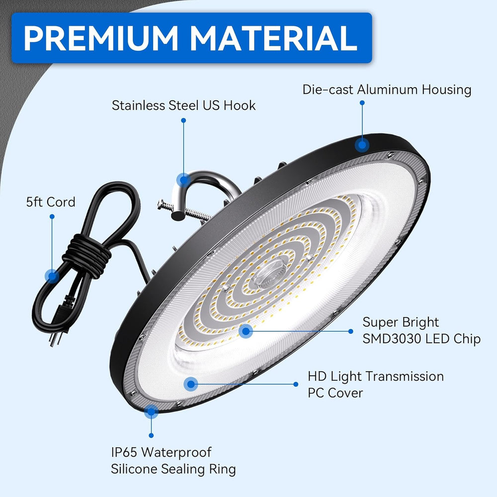 UFO Led High Bay Light 200W, 30000LM 5000K Shop Lights, 10pack