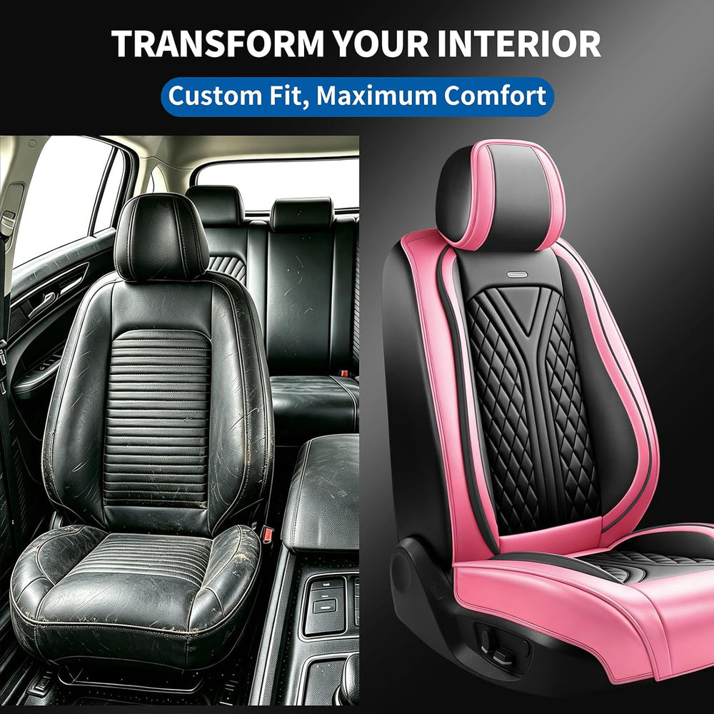 for Subaru Forester 2005-2027 Fit Seat Covers, Black&Pink