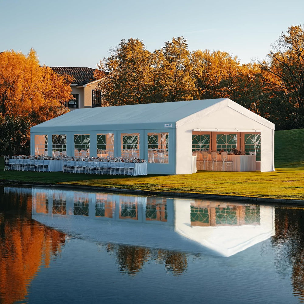 Quictent 20'x40' Heavy Duty Party Tent Outdoor Canopy with Church Win...