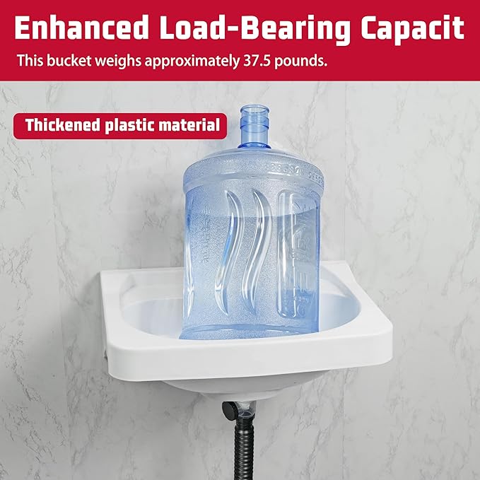 Wall Mount Bathroom Sink 19.7*15.3 No-Drill Installation Self-Adhesive Wash