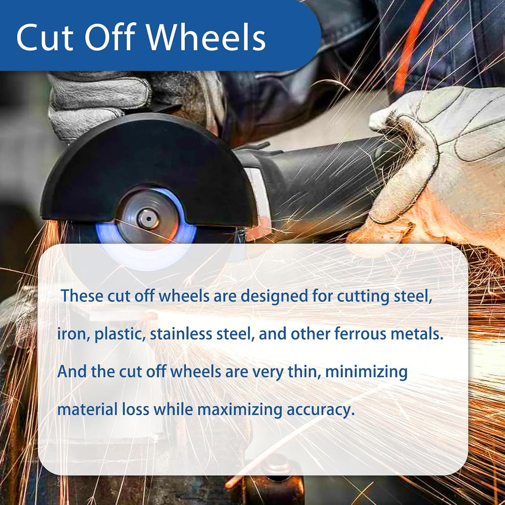 WFLNHB 100 Pack 4-1/2 Inch Cut Off Wheels for Metal and Stainless Steel Cutti...