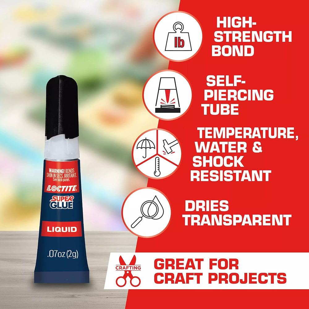 Loctite Super Glue Liquid, Clear, 2g Tube, 24 Tubes Total