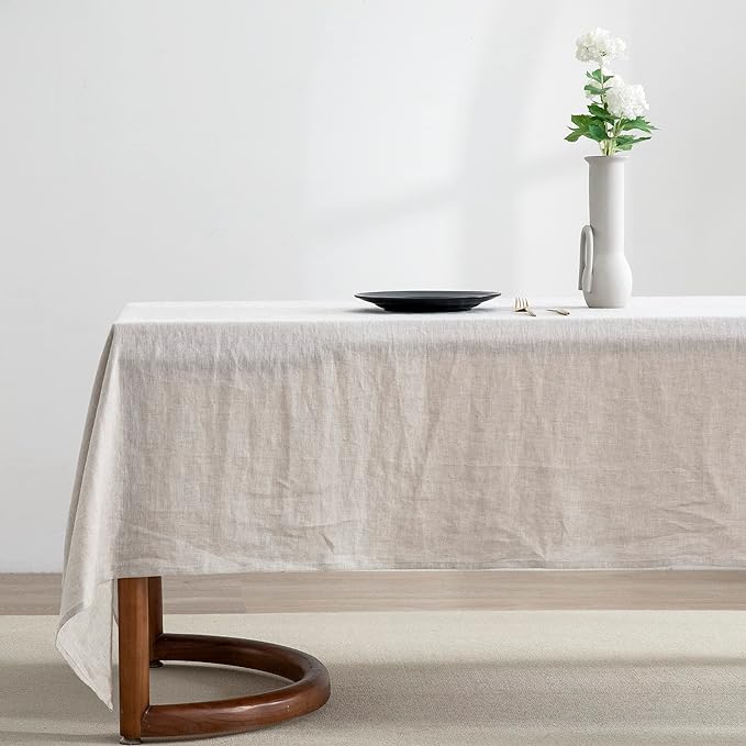 EVERLY 100% Pure Linen Rectangle Tablecloths 108Lx60WInch for Dining,Buffet P...