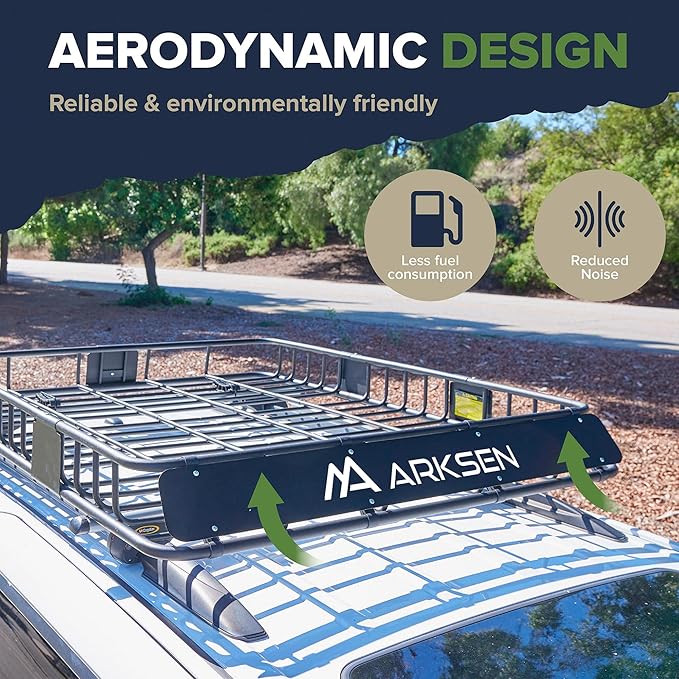 ARKSEN 64 x 50 x 6 Inch Universal Extra Wide 150LB Heavy Duty Roof Rack Cargo
