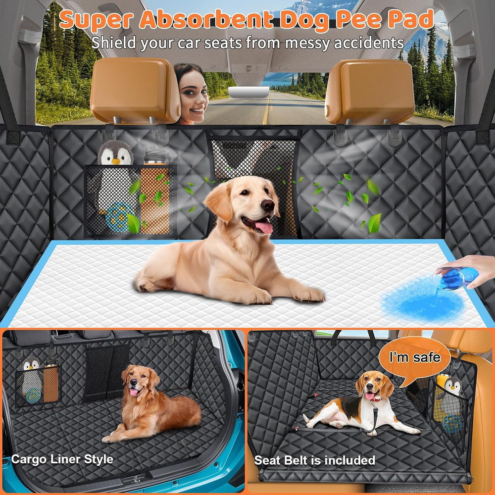URPOWER Hard Bottom Dog Car Seat Cover for Back Seat, Waterproof Hammock