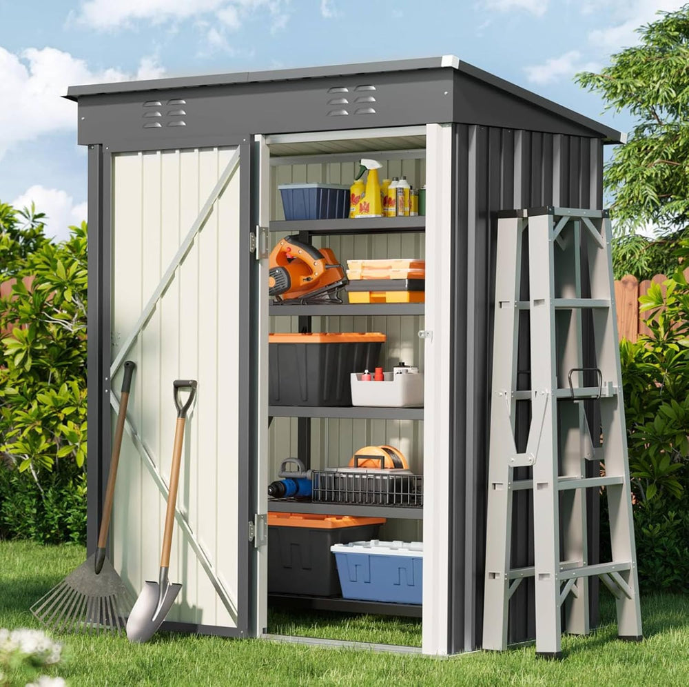 Bealife 5' x 3' Outdoor Storage Shed Clearance, Metal Outdoor Storage...