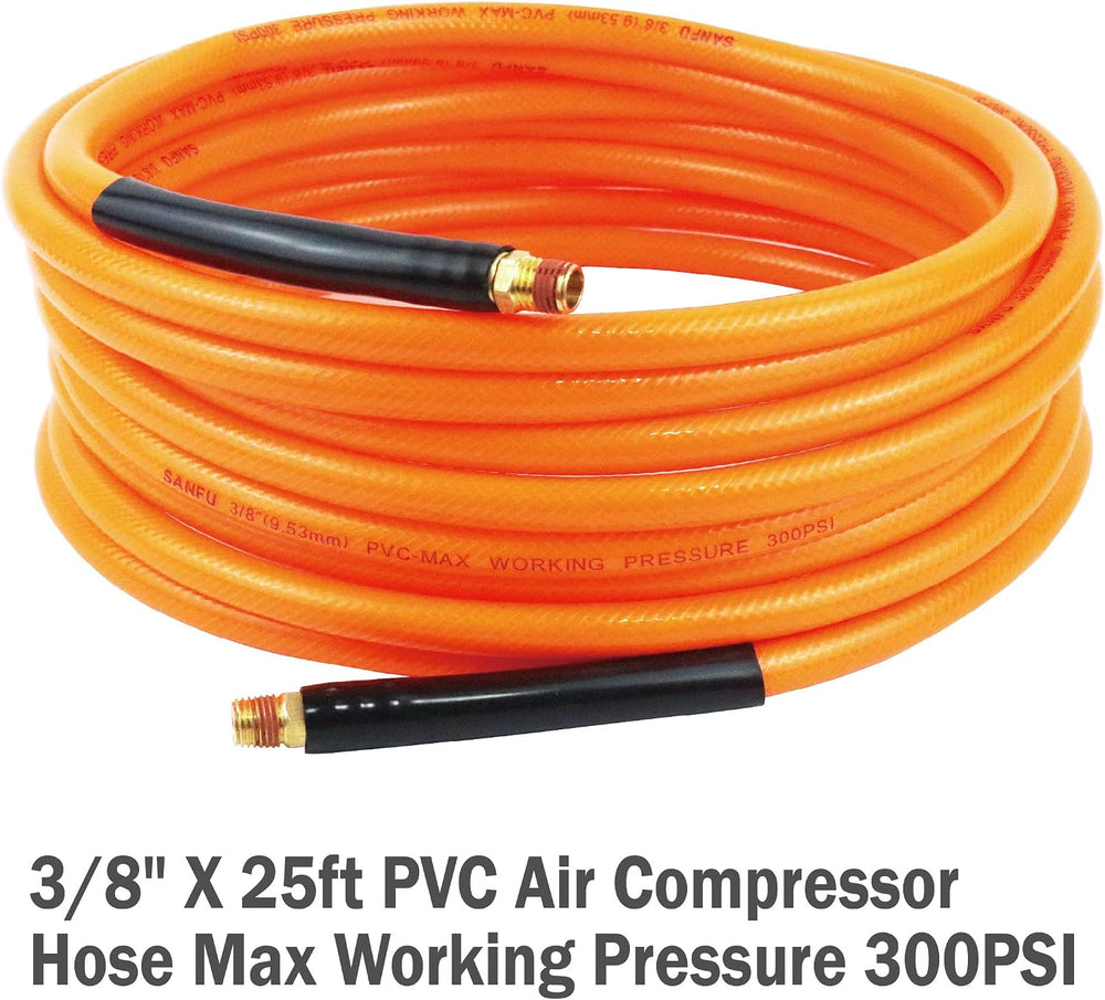 17 Pieces Air Tool Kit 3/8" X 25ft PVC Air Compressor Hose Kit Air Compr...