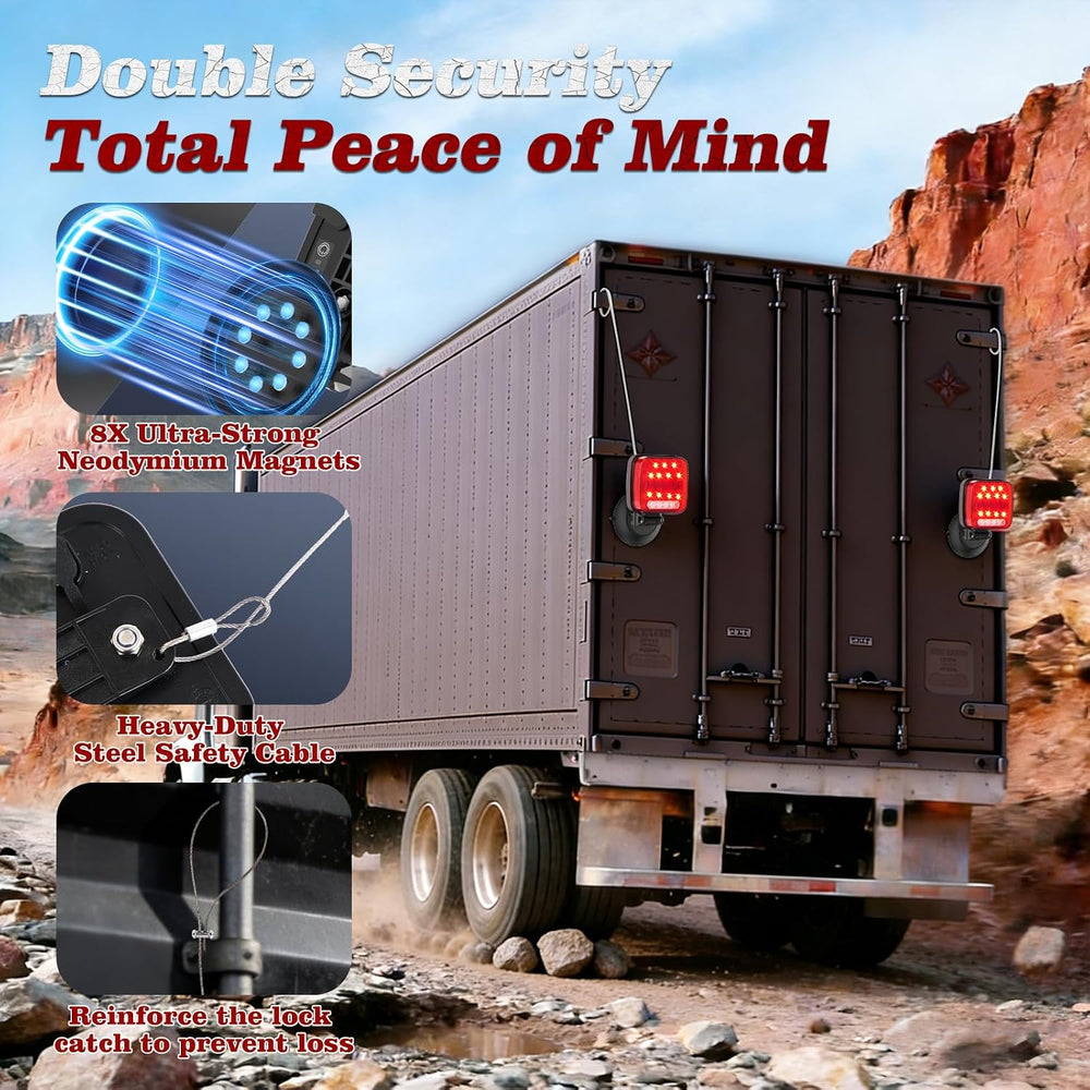 Wireless Trailer Lights Magnetic Kit, IP67 Waterproof