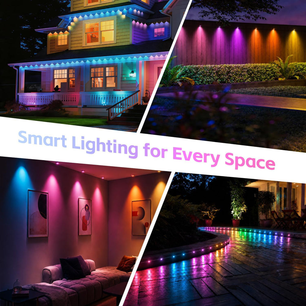 200FT Permanent Outdoor Lights for House, RGB+IC Smart Christmas Eave Light