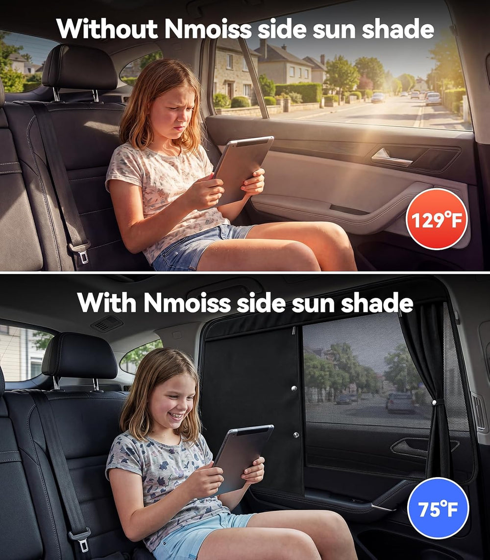 Nmoiss [2026 Upgraded] Car Window Shades for Baby [Blocks 100% UV & Harsh...