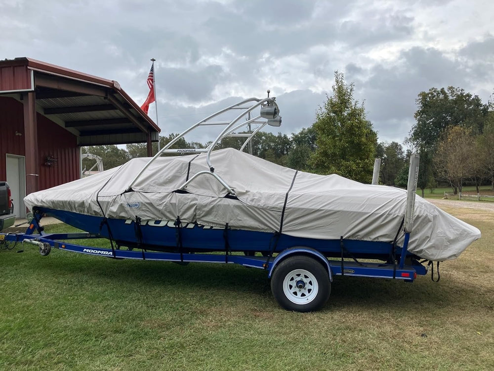 1200D Waterproof Ski&Wakeboard Tower Boat Cover with Storage Bag,22'-...