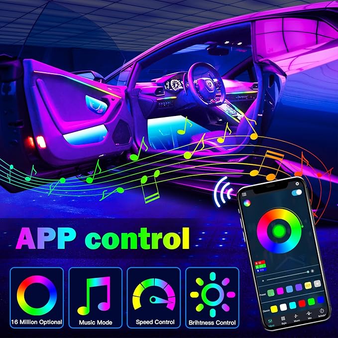 WEBUPAR Dreamcolor 6 in 1 Car LED Strip Lights