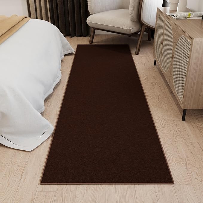 Ottomanson Hallway Runner Rug 2'7" x 9'10" Non Slip Solid A...