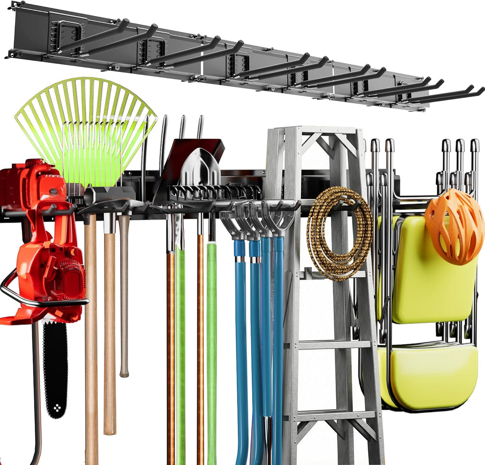 Garage Tool Organizer Wall Mount, 48" Heavy Duty Wall Tool Organizer Rac...