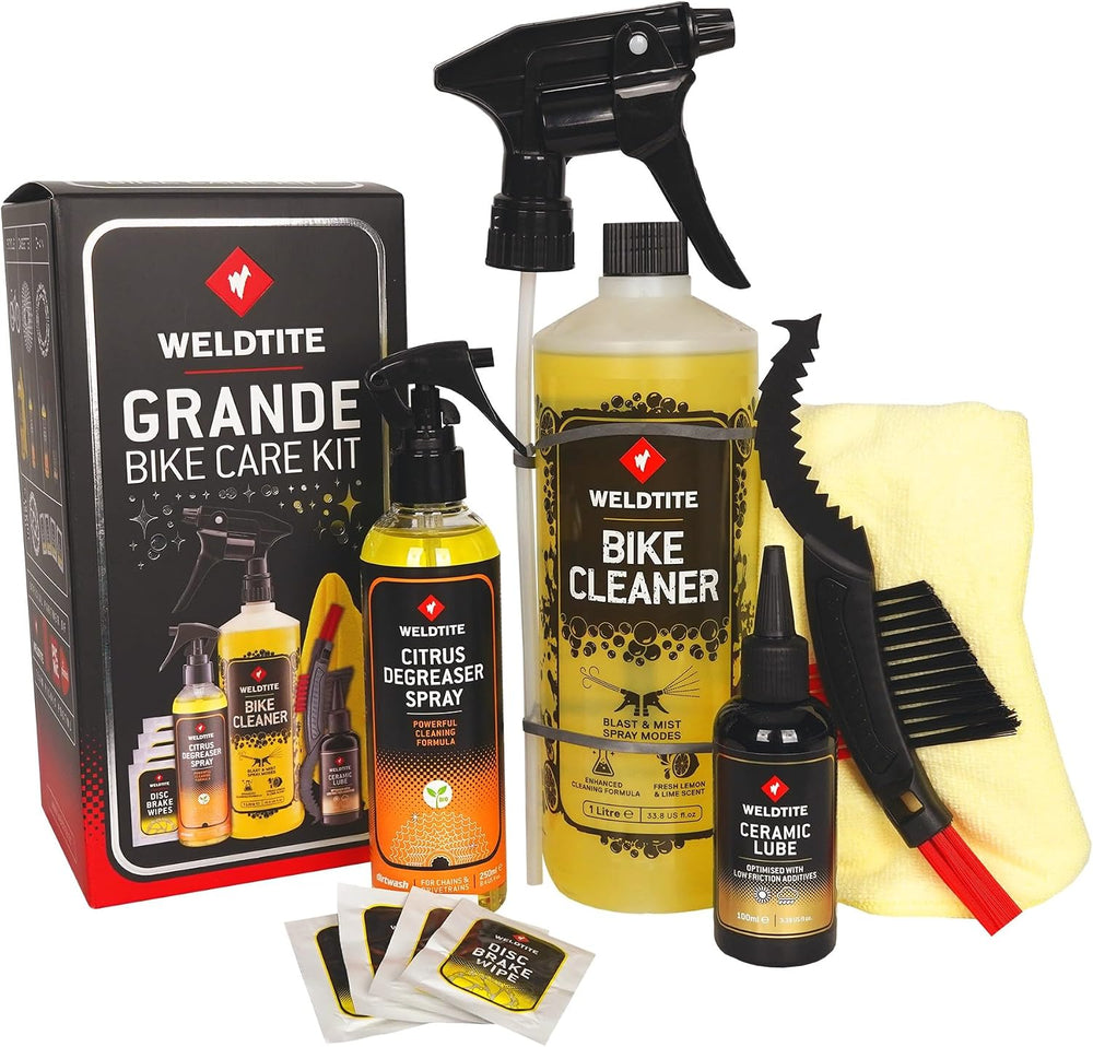 WELDTITE Grande 6-in-1 Bike Care Kit, Complete Cleaning & Maintenance Set