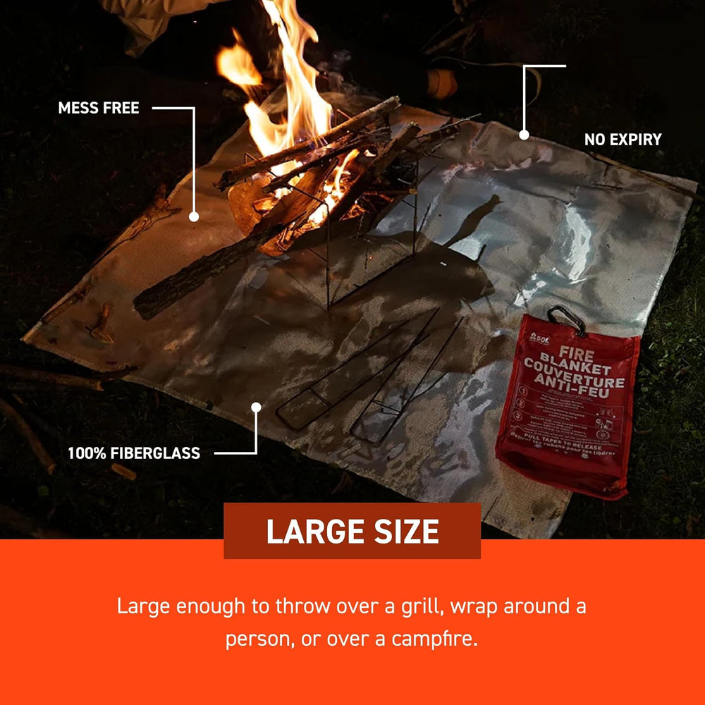 SOL Emergency Fire Safe Blanket, 47" x 70"