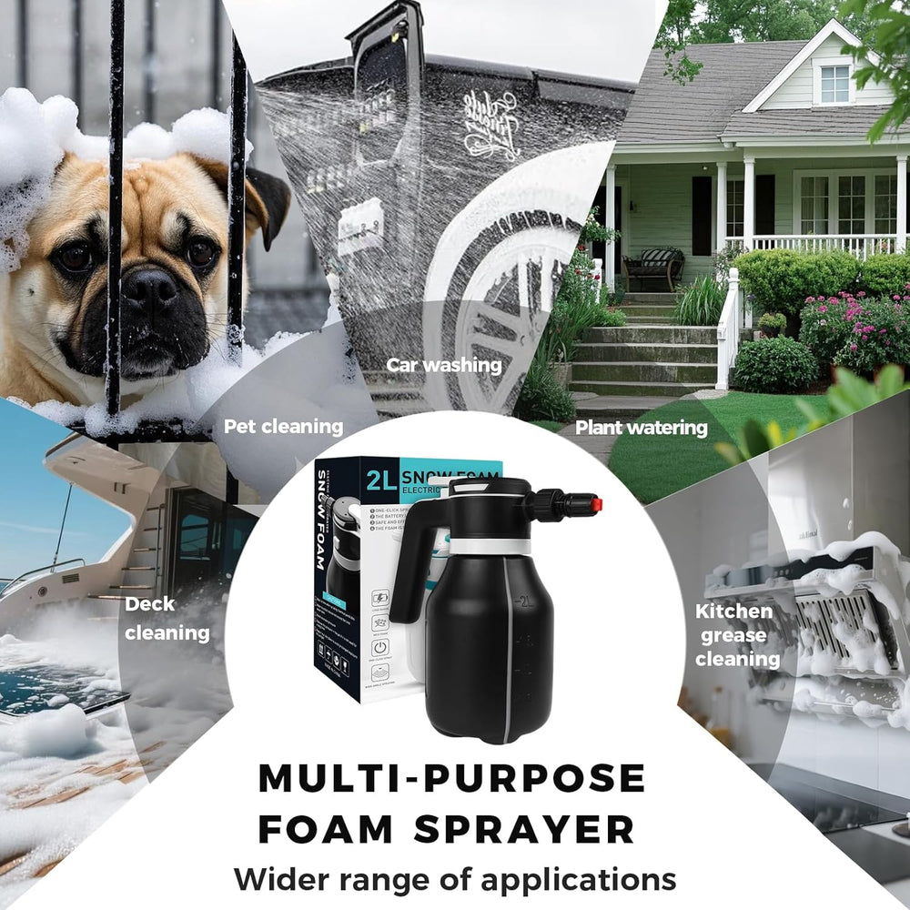 Electric Foam Sprayer,2L Portable Rechargeable Cordless Pressurized Spray Foa...