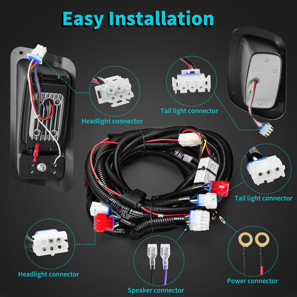 10L0L Golf Cart Deluxe Light Kit for EZGO TXT Freedom 12V-60V