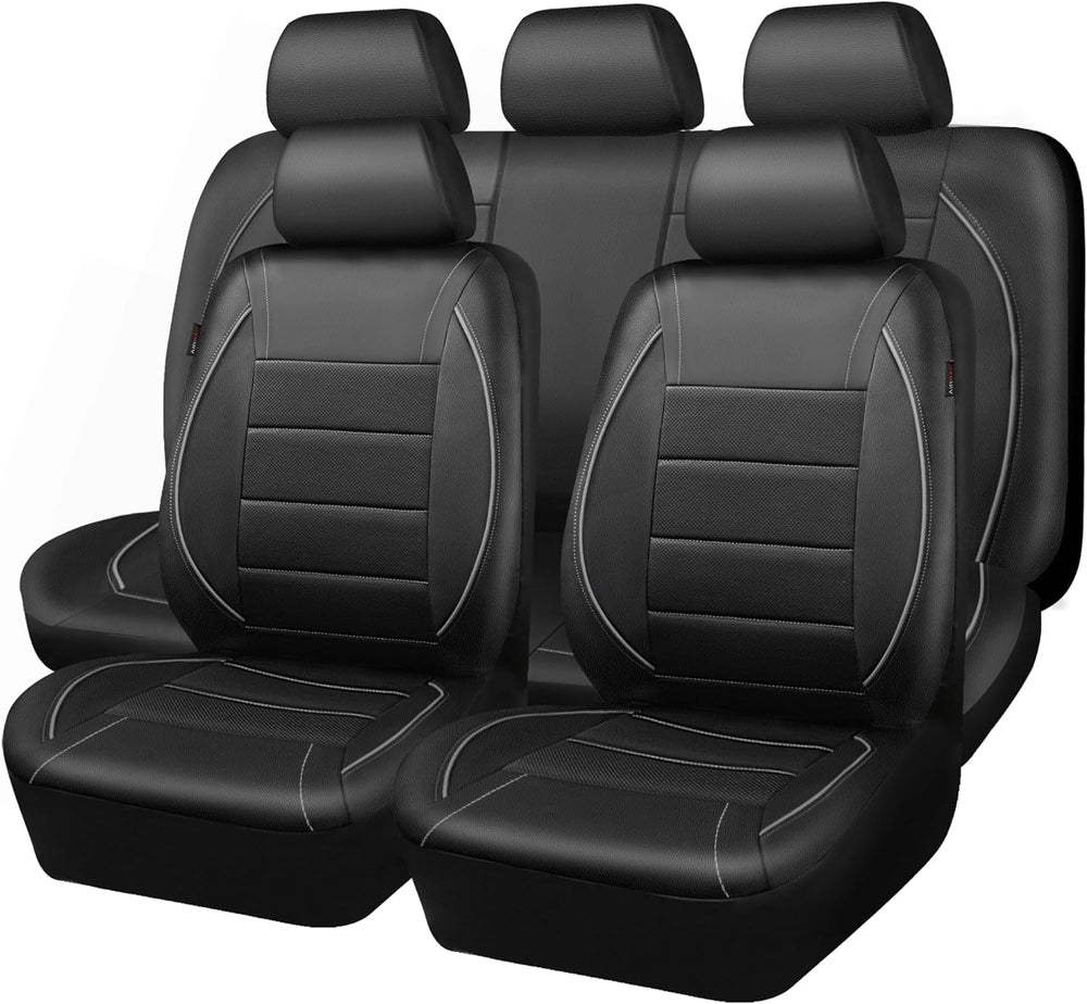 CAR PASS Universal Reflect Piping Leather Car Seat Cover, Fit for suvs,Van,Tr...