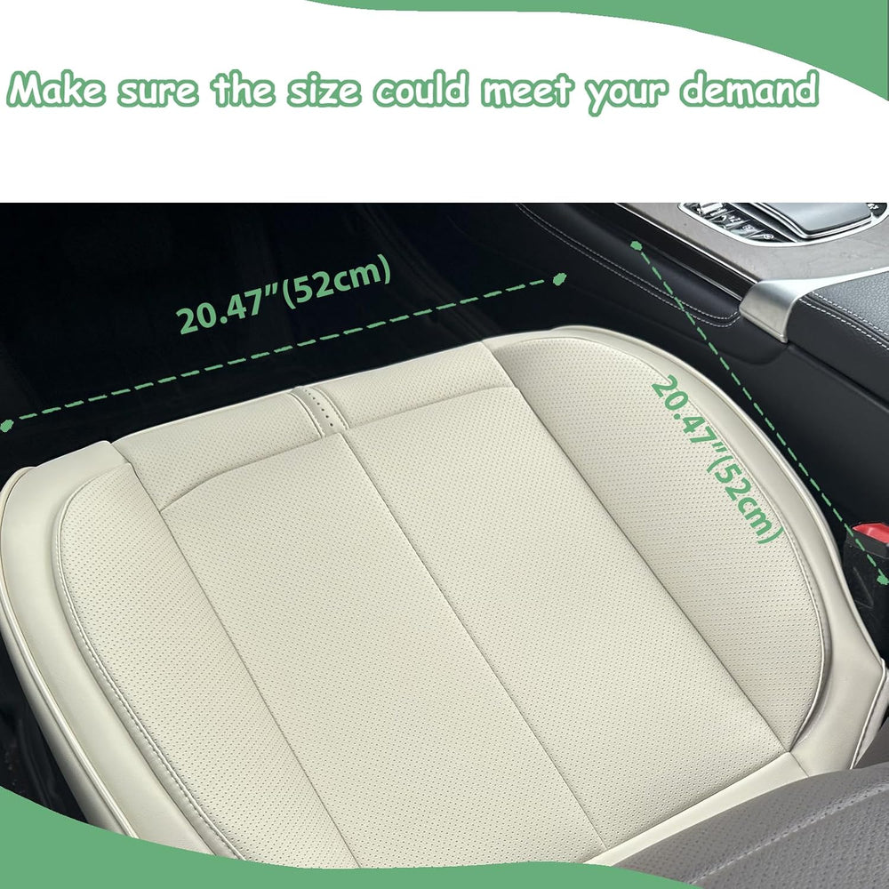 2 Pack Leather Front Car Seat Cover Bottom Only Universal Light Beige