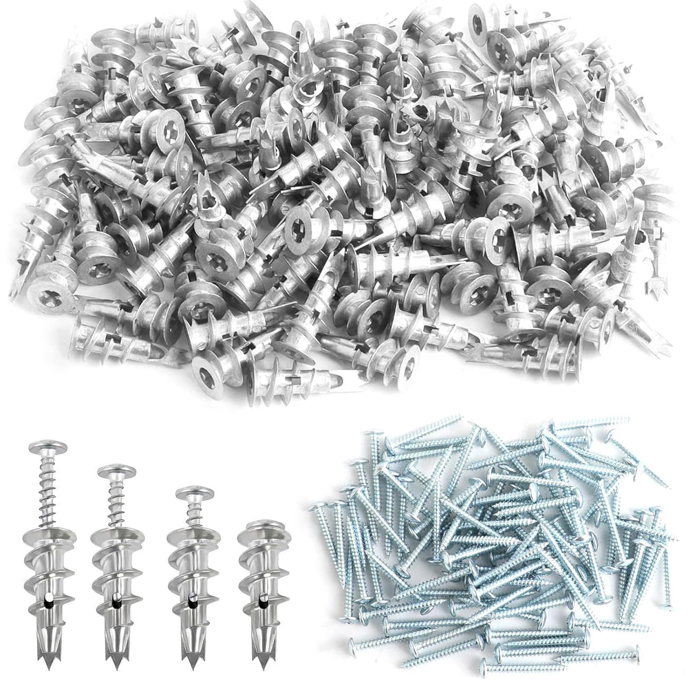 500PCS Zinc Self-Drilling Drywall Anchors with Screws Kit, 250pcs Heavy Duty ...