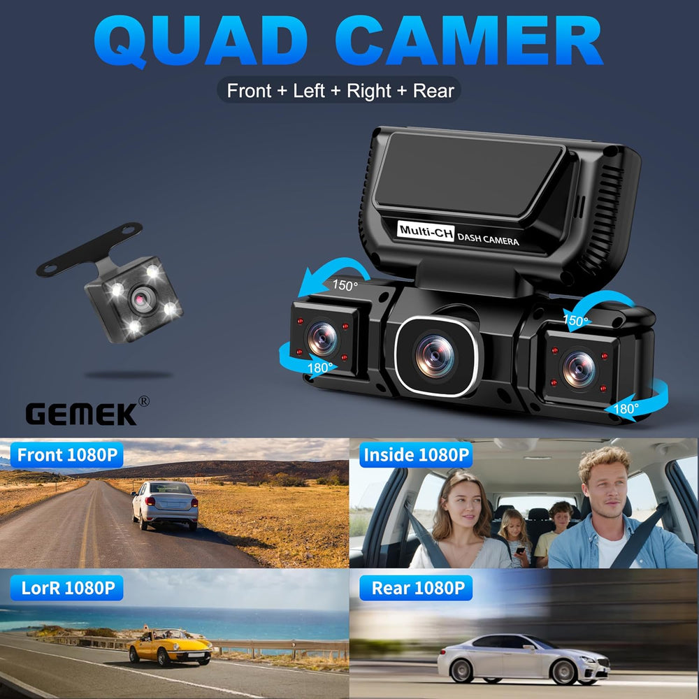360 Degree View 4 Channel Dash Cam 5G WiFi & APP Control