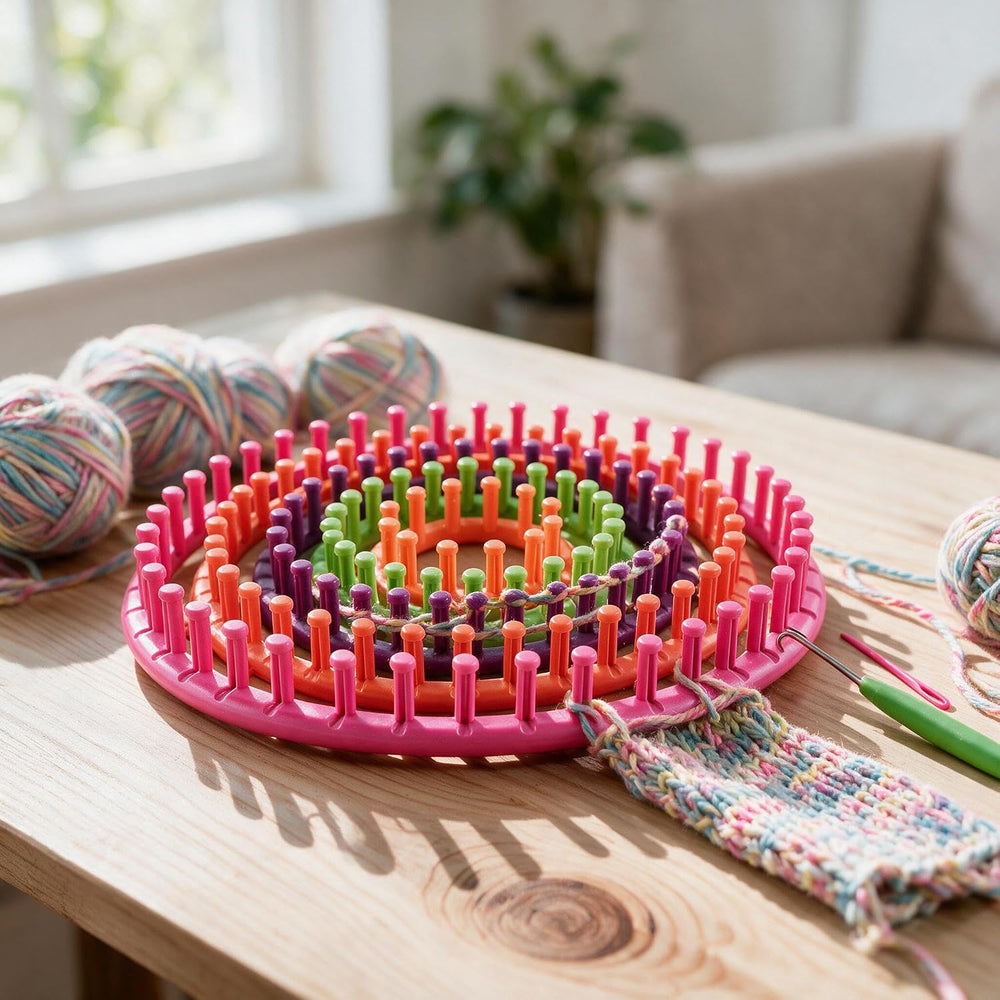 novelinks Round Knitting Looms Kit, Set of 10 Plastic Looms Knitting
