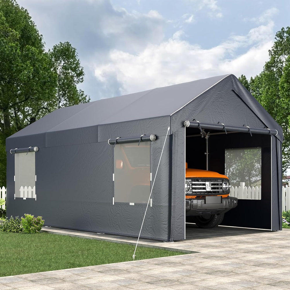 EROMMY 10x20FT Car Port Portable Garage,Gray