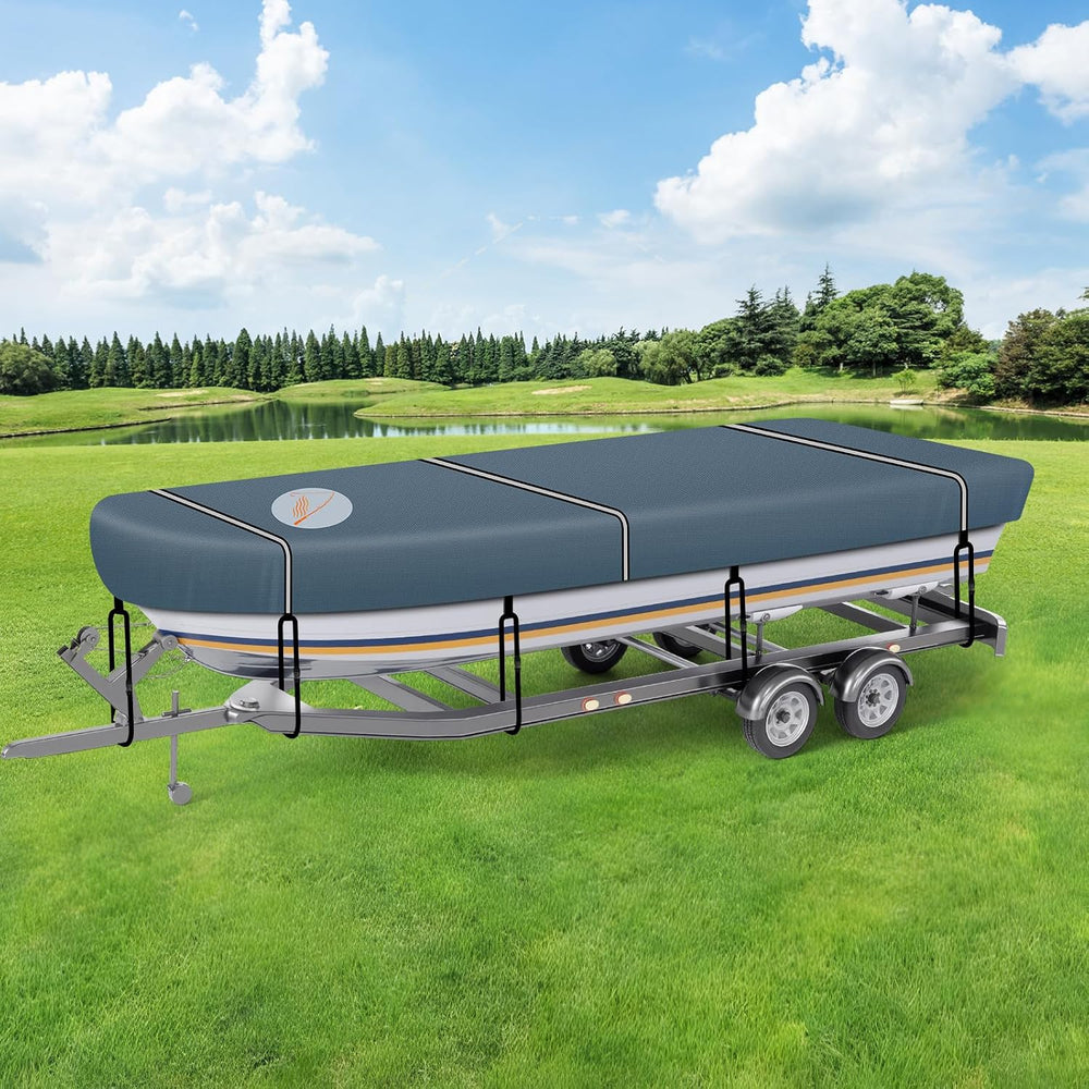 Jon Boat Cover 14-16FT, 900D Waterproof Trailerable Boat Cover