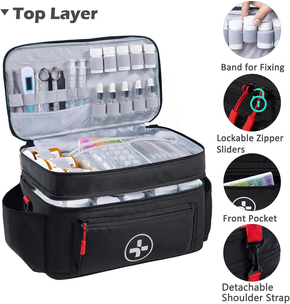 BAGSFY Medicine Bag, Large Medical Bag and First Aid Bag Empty for Travel