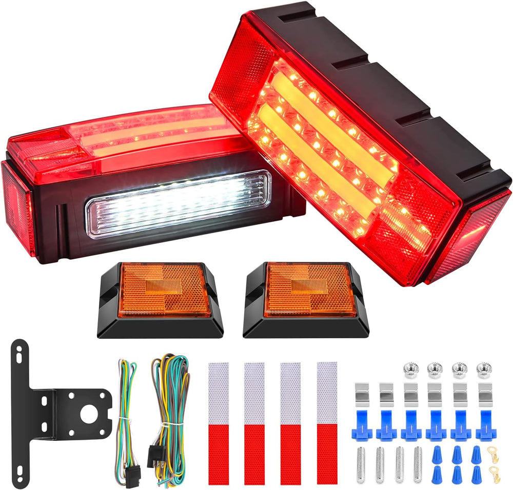 Nilight 2PCS Rectangular LED Trailer Light Kit with Halo Glow