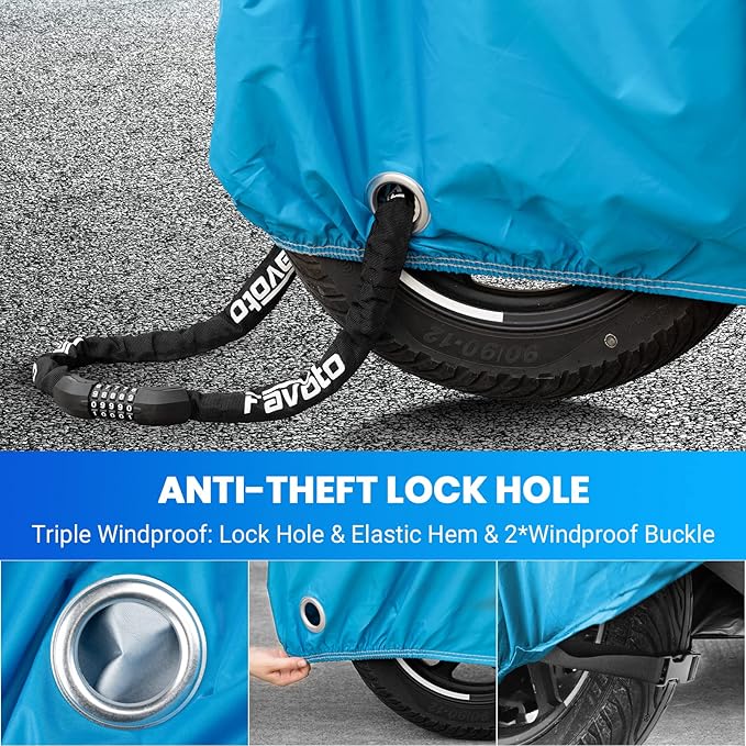 Favoto Motorcycle Cover 104 inches Length All Season Universal Weather