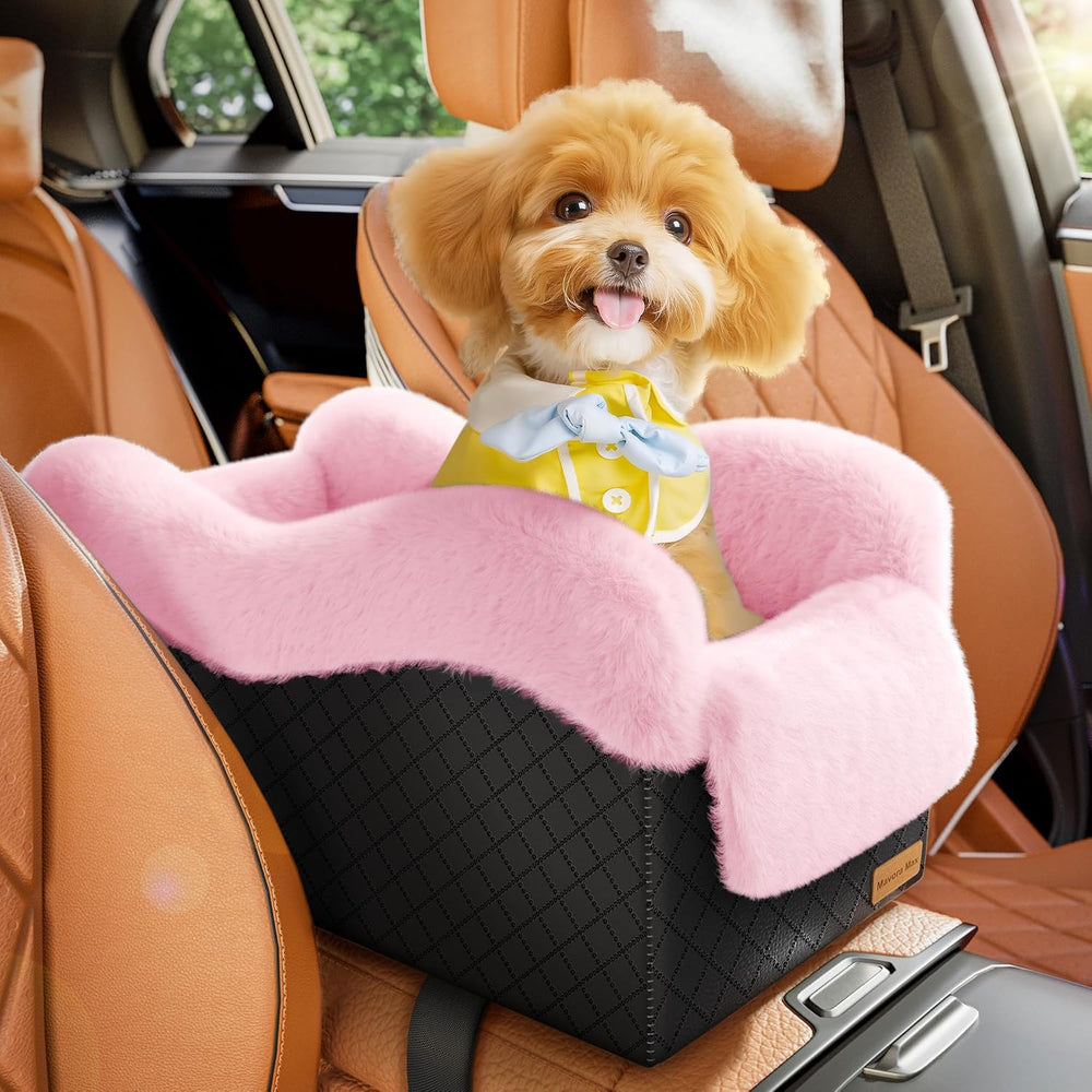 Center Console Dog Car Seat for Small Dogs Under 11lbs, B-Pink