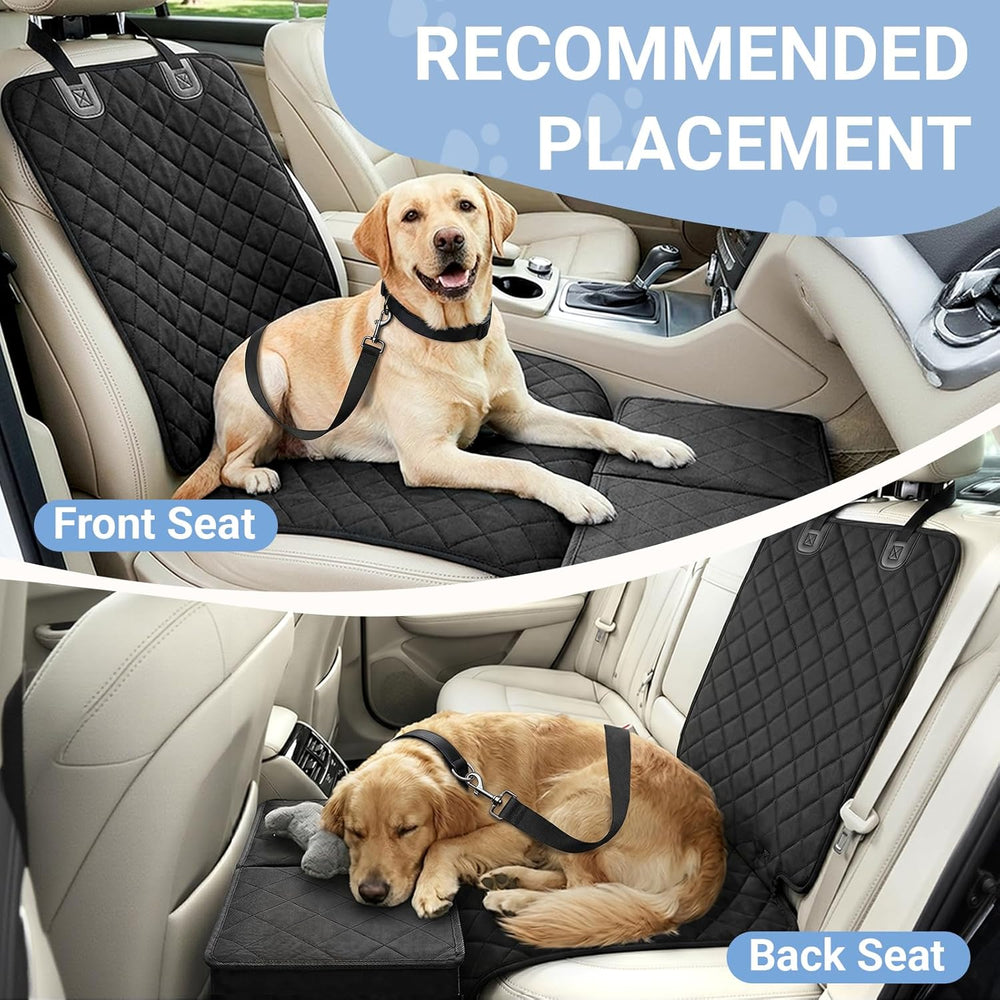 Dog Car Seat Extender with Seat Cover, Front & Back Seat Extender with St...