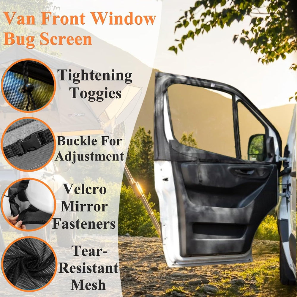 Magnetic Van Window Bug Screens, 2pcs Universal Caravan Front Door Bug Screen...