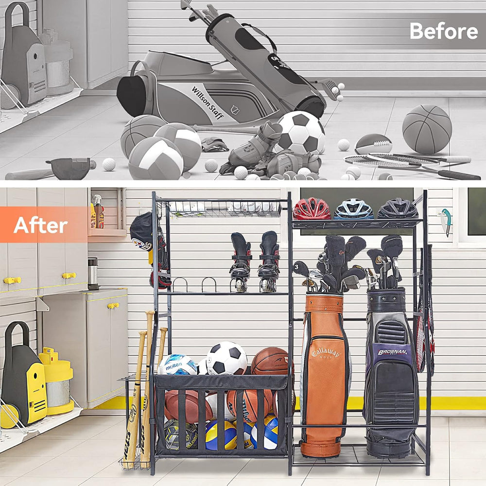 WALMANN Garage Sports Equipment Organizer, Golf Bag Stand for Garage