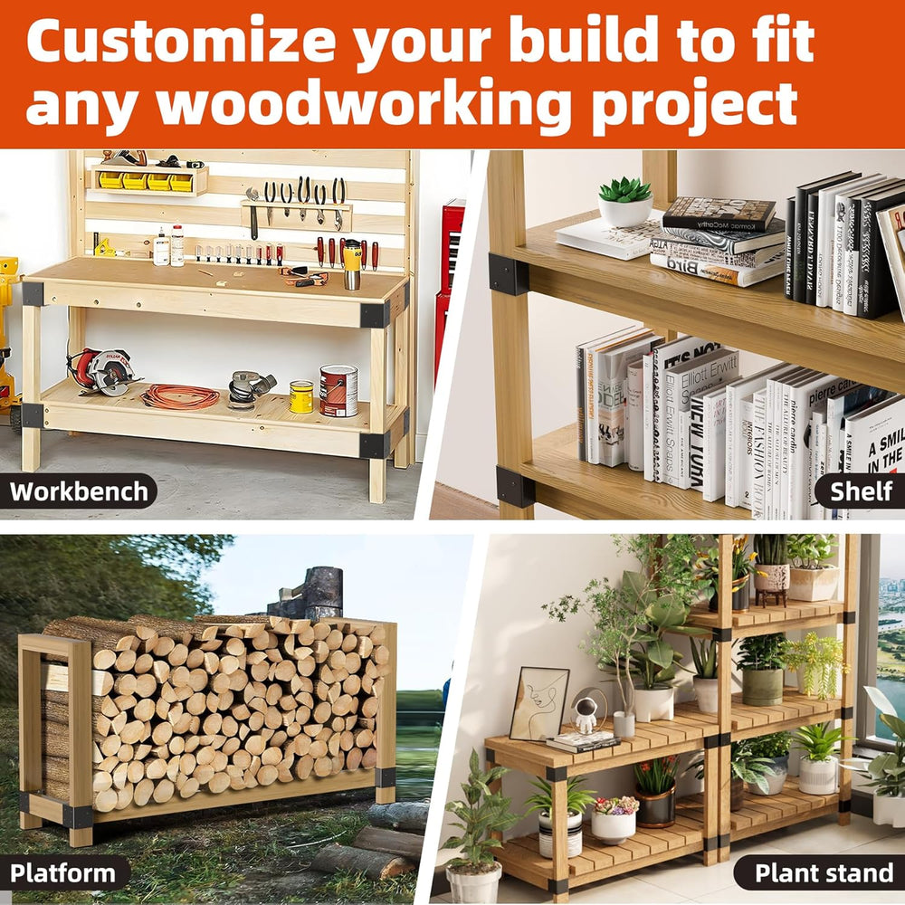 Workbench Bracket Kits - Workbench and Shelving Hardware Kit - Heavy Duty Ste...