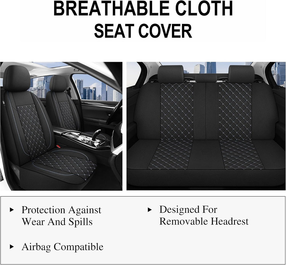 Breathble Car Seat Covers Full Set,Washable Seat Covers for Cars,Premium Clot...