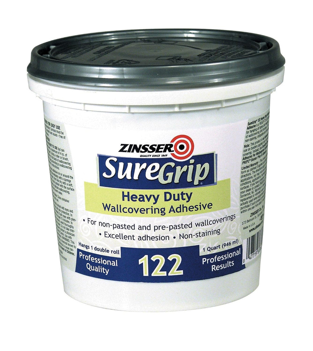 Zinsser SureGrip Heavy Duty Wallcovering Adhesive, Quart, 6-Pack