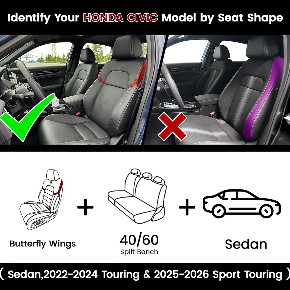 HKZ Custom Fit Civic Seat Cover Full Set for Honda Civic (Sedan 2022 2023 202...