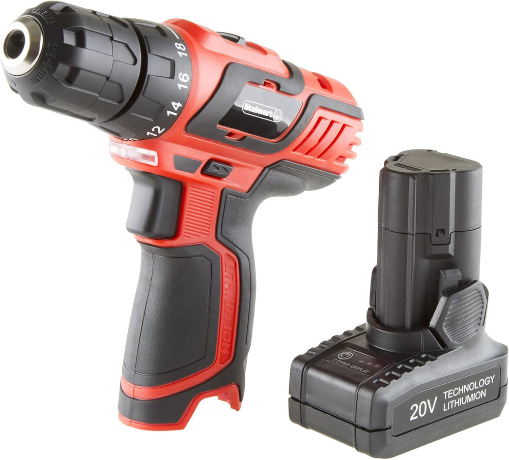 65-Piece Drill Set - Cordless Drill and Accessory Kit with Rechargeable Batte...